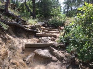 Eroded portion of trail